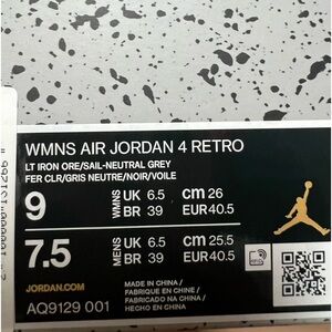 Jordan 4s, frozen moments, retail for 447.